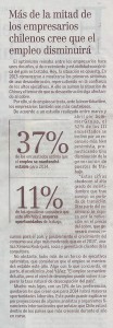 “Más de la mitad de los empresarios chilenos cree que el empleo disminuirá”, Economia y Negocios, el Mercurio, 13/04/14