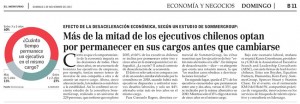 “Más de la mitad de los ejecutivos chilenos optan por permanecer en sus cargos antes que cambiarse”, Economía y Negocios, el Mercurio,01/11/15