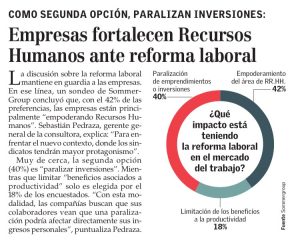 “Empresas fortalecen Recursos Humanos ante reforma laboral”, Economía y Negocios, el Mercurio, domingo 10/07/16
