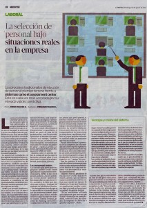 “La selección de personal bajo situaciones reales en la empresa”, Negocios, la Tercera, domingo 10/8/14